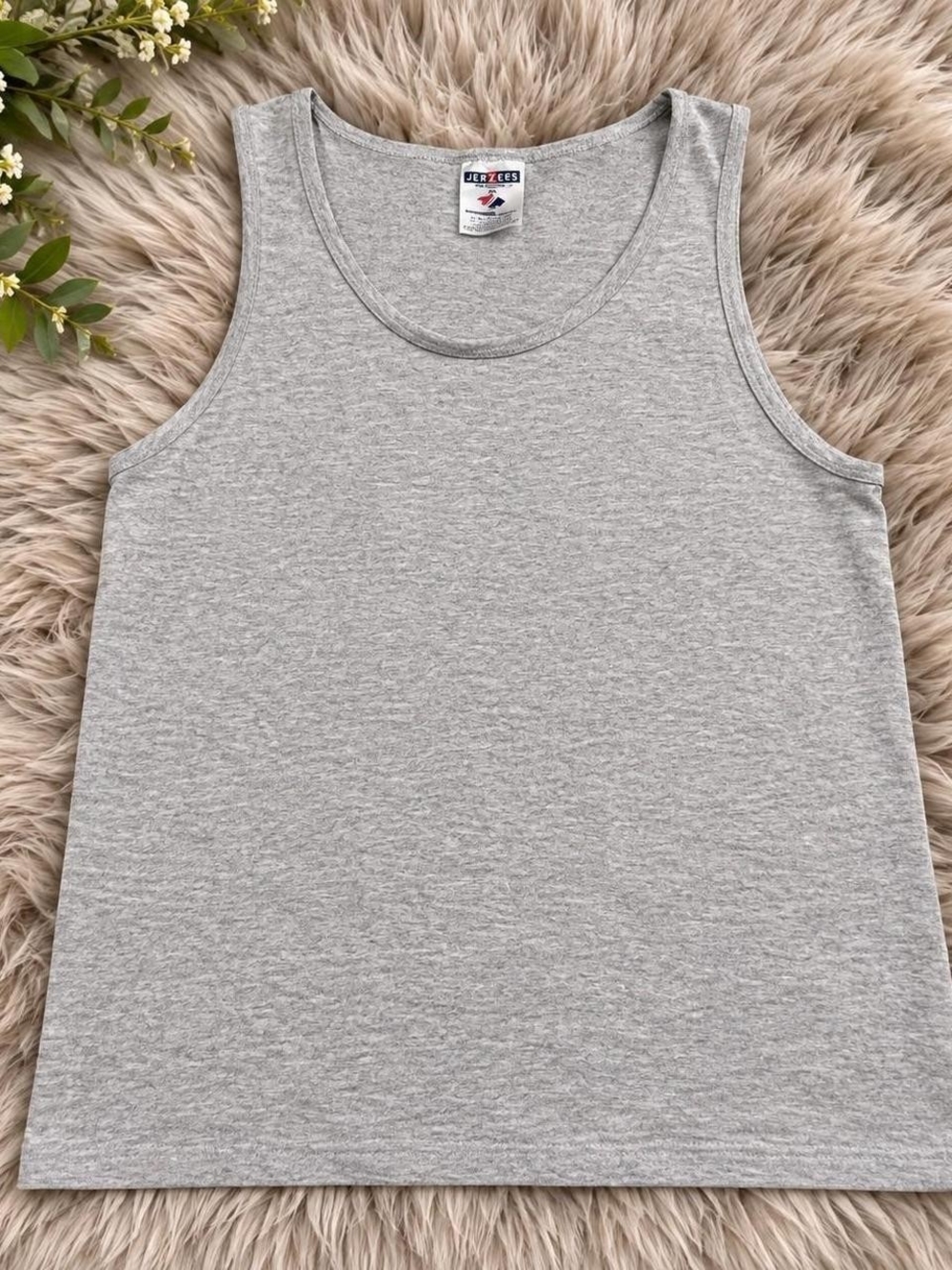 Jerzees Light Heather Gray Kids Tank Top - Gray Sleeveless Tee